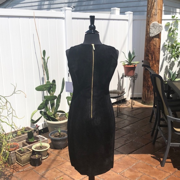 Nwt Calvin Klein black suede sheath dress size 2 - Picture 2 of 7